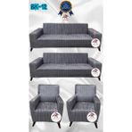 Baskı Desenli Elastik Esnek Kadife Koruyucu Giydirme Koltuk Örtüsü - Bk-12 - 3+3+1+1 (4 Parça Set) - 10 x 10 cm - Gümüş
