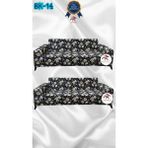 Baskı Desenli Elastik Esnek Kadife Koruyucu Giydirme Koltuk Örtüsü - Bk-14 - 3+3 (2 Parça Set) - 10 x 10 cm - Siyah