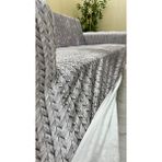 Baskı Desenli Elastik Esnek Kadife Koruyucu Kolsuz Koltuk Örtüsü - Bk-17 - 3+3+1 (3 Parça Set) - 10 x 10 cm - Bej