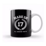 Baskı Dükkanı 2017 Made In 17 All Genuine Parts Kupa Bardak
