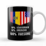 Baskı Dükkanı 50% Emirati 50% American 100% Awesome Immigrant Kupa