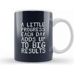 Baskı Dükkanı A Little Progress Each Day Adds Up Gym Inspiration Kupa