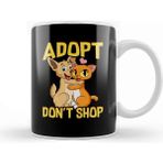 Baskı Dükkanı Adopt Dont Shop Cute Cat Dog Rescue Adoption Kupa
