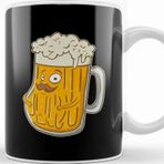 Baskı Dükkanı Adorable Mustachioed Beer Drinking Joke Drinkers Kupa Bardak