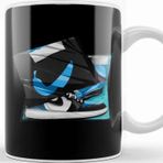Baskı Dükkanı Air Jordan Blue Retro Sneakers Number One In the World Basketball Kupa