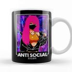 Baskı Dükkanı Anti Social Anime Girl Vaporwave Kawaii Aesthetic Porselen Kupa