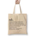 Baskı Dükkanı Aşk Kelime Bez Çanta