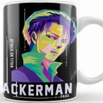 Baskı Dükkanı Attack On Titan Levi Ackerman in Pop Art Porselen Kupa