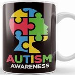Baskı Dükkanı Autism Awareness Puzzle Head Autistic Support Family Health Kupa