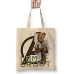 Baskı Dükkanı Avangers I Am Groot Bez Çanta