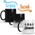 Baskı Dükkanı Avengers Iron Man Hulk Thor Captain Amerika Sihirli Porselen Kupa
