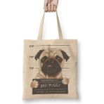 Baskı Dükkanı Bad Puggy Pug Köpek Bez Çanta