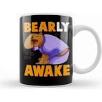 Baskı Dükkanı Bearly Awake Funny Barely Awake Sleepy Bear Pun Kupa