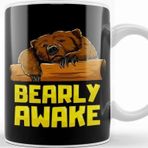 Baskı Dükkanı Bearly Awake Sleeping Bear Funny Barely Sleepy Pun Kupa