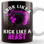 Baskı Dükkanı Beauty Kickboxing Beast Kickboxer Girl Fighter Martial Arts Kupa