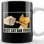 Baskı Dükkanı Best Cat Dad Ever Funny Cat Daddy Father Day Vintage Kupa Bardak