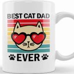 Baskı Dükkanı Best Cat Dad Ever Retro Design For Cats Lover Dads Aşk Kedi Kupa Bardak