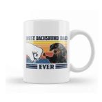 Baskı Dükkanı Best Dachshund Dad Ever Vintage Father Day Köpek Kupa Bardak