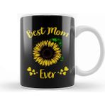 Baskı Dükkanı Best Mom Ever Sunflower Anneler Günü Kupa