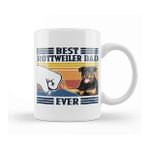 Baskı Dükkanı Best Rottweiler Dad Ever Vintage Father Day Köpek Porselen Kupa