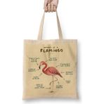 Baskı Dükkanı Bir Flamingo Anatomisi Bez Uzun Saplı Krem Rengi Çanta