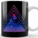 Baskı Dükkanı Bisexual Pride Bi Pride Layered Galaxy Triangles Kupa