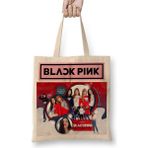 Baskı Dükkanı Blackpink 012 Bez Uzun Saplı Krem Rengi Çanta