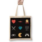 Baskı Dükkanı Blusa Gamer 002 Bez Uzun Saplı Krem Rengi Çanta