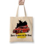 Baskı Dükkanı Bmw Drive German Or Go Home Stanced Out E36 Red Bez Uzun Saplı Krem Rengi Çanta
