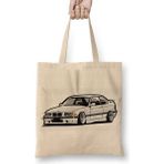 Baskı Dükkanı Bmw Stanced Out E36 Bez Uzun Saplı Krem Rengi Çanta