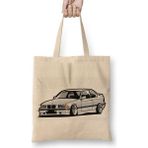 Baskı Dükkanı Bmw Stanced Out E36 Gray Bez Uzun Saplı Krem Rengi Çanta