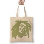 Baskı Dükkanı Bob Marley Bez Uzun Saplı Krem Rengi Çanta