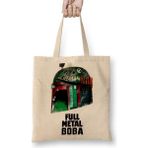 Baskı Dükkanı Boba Fett Full Metal Boba Bez Uzun Saplı Krem Rengi Çanta