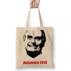 Baskı Dükkanı Bolsonaro Eleiçoes Bez Uzun Saplı Krem Rengi Çanta