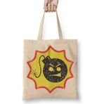 Baskı Dükkanı Bom Bom Bomb Serious Sam Bomb Logo Bez Uzun Saplı Krem Rengi Çanta