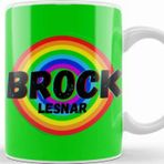 Baskı Dükkanı Brock Lesnar Vintage Retro Rainbow Style Warriors Design Wrestlers Kupa