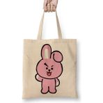 Baskı Dükkanı BT21 Cooky Bts Bez Uzun Saplı Krem Rengi Çanta