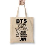 Baskı Dükkanı Bts Bez Uzun Saplı Krem Rengi Çanta