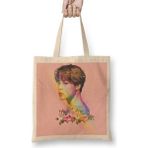 Baskı Dükkanı Bts Jimin Çiçekli Bez Çanta