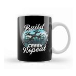 Baskı Dükkanı Build Crash Repeat Funny Drone Pilot Flying Pun Kupa
