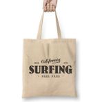 Baskı Dükkanı California Surfing Feel Free Bez Kadın Günlük Kadın Günlük Çanta