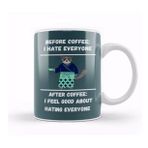 Baskı Dükkanı Cat Funny Coffee Drinks Lover Gift Quote Ninja Vintage Retro Rainbow Style Kupa Bardak
