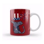 Baskı Dükkanı Cat Independence Day 4th Of July Gift Celebration Patriotic Kupa Bardak