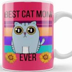 Baskı Dükkanı Cat Mom Mothers Day Gifts Best Cat Mom Ever Funny Gifts Kupa Bardak
