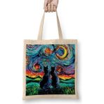 Baskı Dükkanı Cat Van Gogh's Cats Kedi Bez Çanta