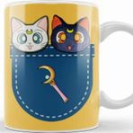 Baskı Dükkanı Cats In Pocket Sailor Moon Kupa Bardak