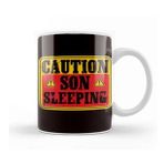 Baskı Dükkanı Caution Son Sleeping Family Baby Newborn Children Brother Kupa Bardak