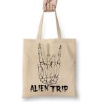 Baskı Dükkanı Caveira Alien Trip Bez Çanta