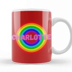 Baskı Dükkanı Charlotte Name Personalized Custom Vintage Retro Rainbow Style Design Gift Baby Gift For Her Kupa