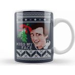 Baskı Dükkanı Christmas Alan Partridge Kiss My Face Mistletoe Knit Kupa Bardak